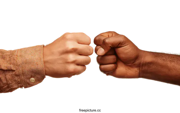 [Transparent Background PNG]Two Hands in Fist Gesture Against White Background
