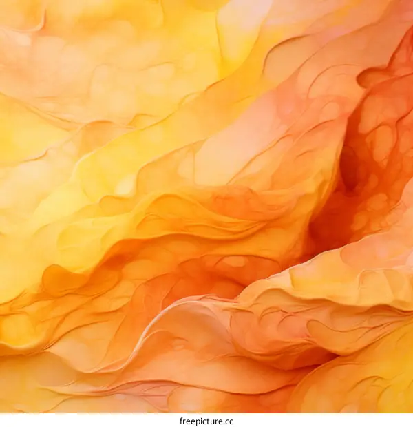 Abstract painting with vibrant orange and yellow colors