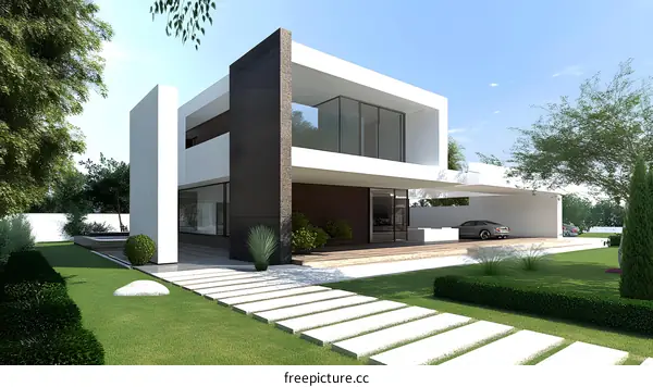 Modern House Exterior Design with Minimalist Architecture