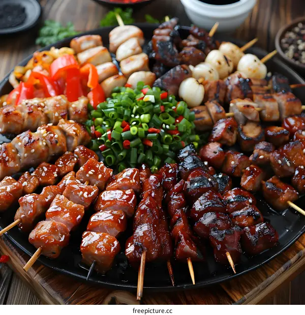 Grilled Meat and Vegetable Skewers