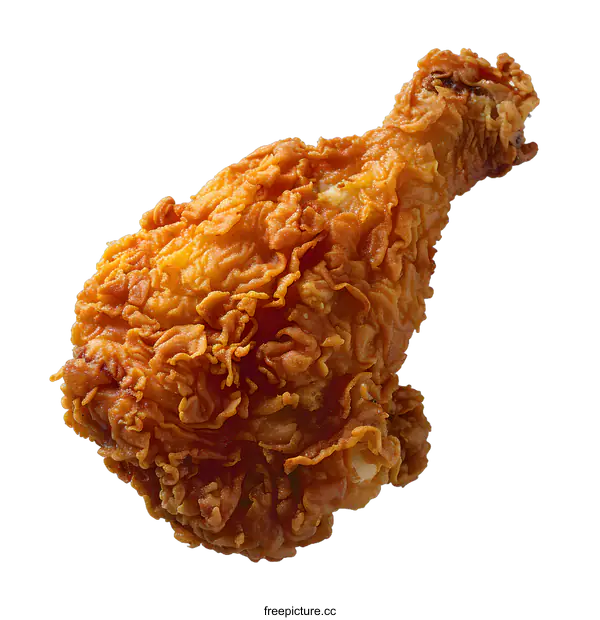 [Transparent Background PNG]Fried chicken drumstick isolated on white background