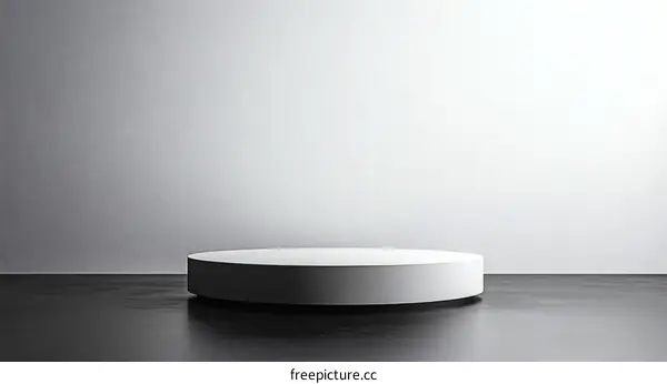 Empty Round Display Platform in a Modern Room