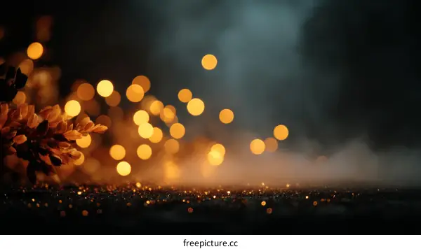 Golden Lights and Dark Background Image