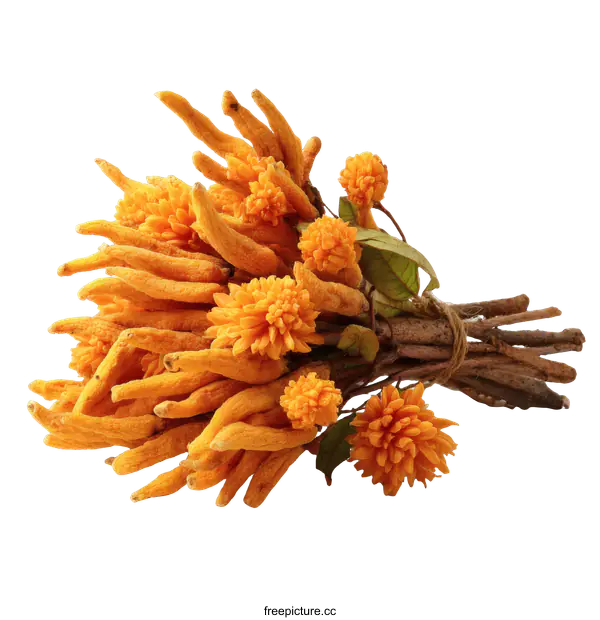 [Transparent Background PNG]Dried Orange Flowers Bouquet Arrangement