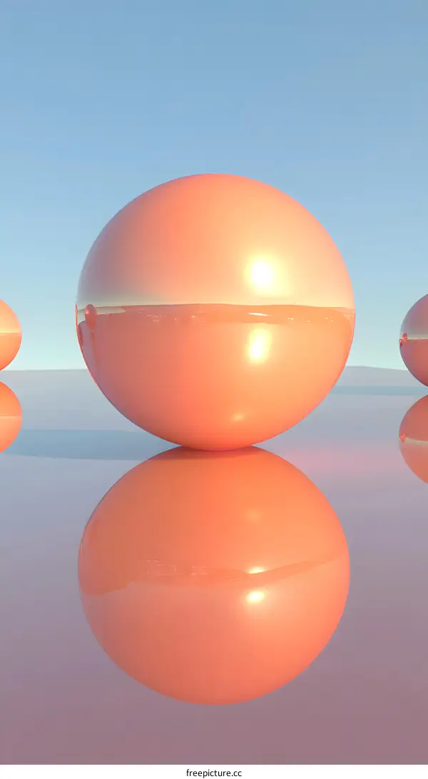 Abstract 3D Rendering of a Reflective Sphere with a Gradient Background