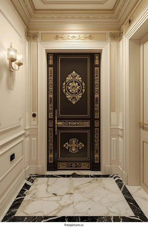 Luxury Interior Design With Ornate Door