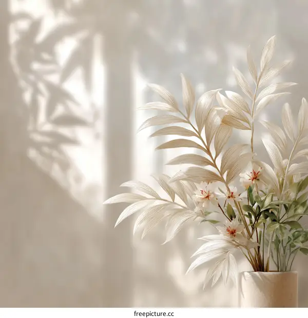 Beige Floral Arrangement with Soft Shadows
