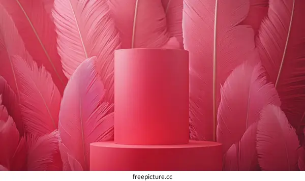 Pink Feather Product Display Stand