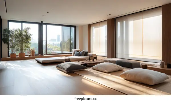 Modern Japanese Style Living Room Interior Design