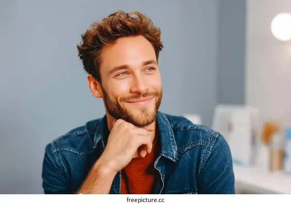 Close-up Portrait of a Caucasian Man