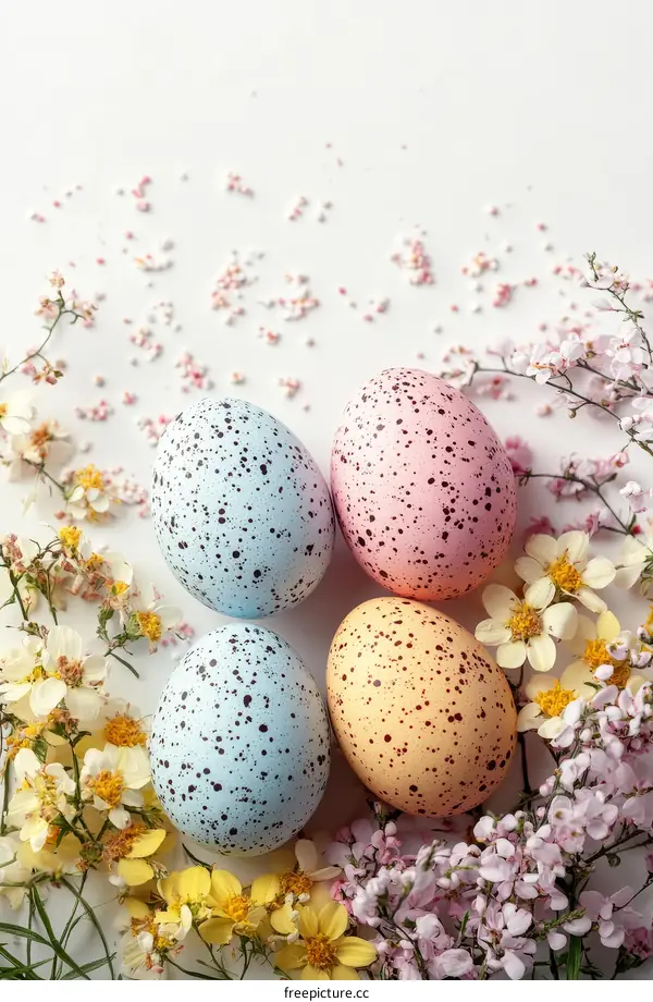 Easter Eggs Decorated with Flowers