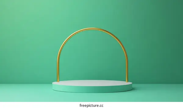 Abstract Green Minimalist Podium Display