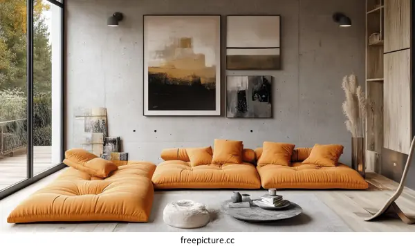 Modern Living Room Interior Design Illustration