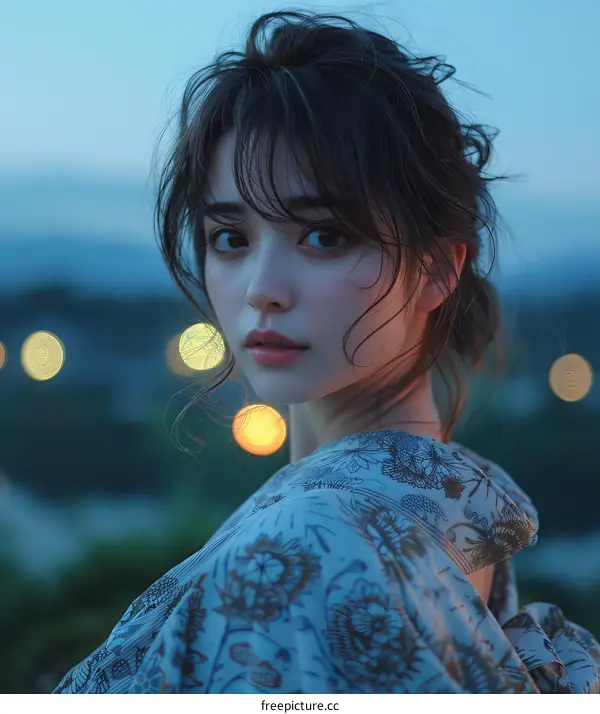 Elegant Asian Woman Portrait at Dusk