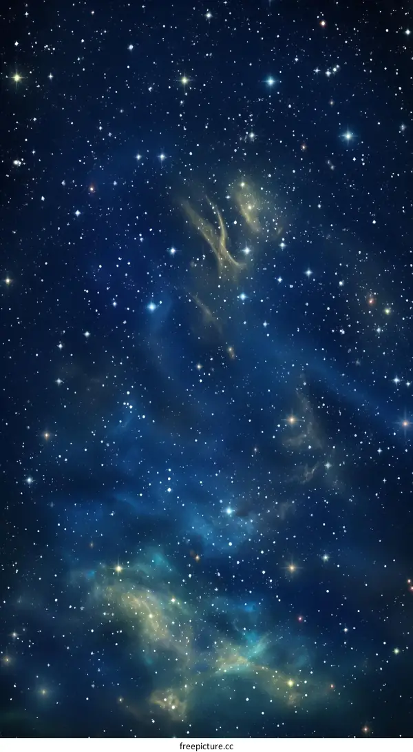 Blue starry night sky