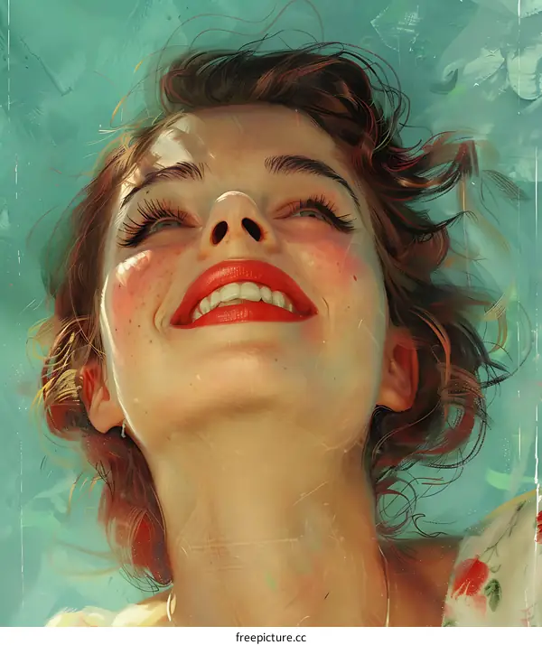 Vintage Portrait of a Smiling Woman