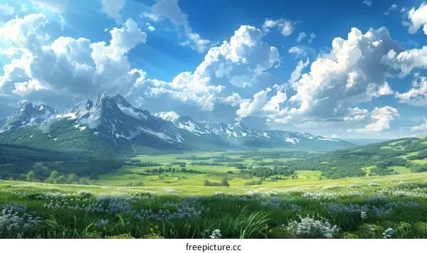 Vast prairie and mountains