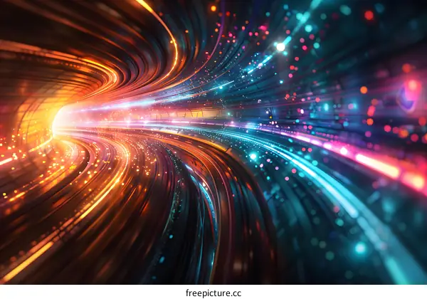 Abstract Technology Tunnel of Light