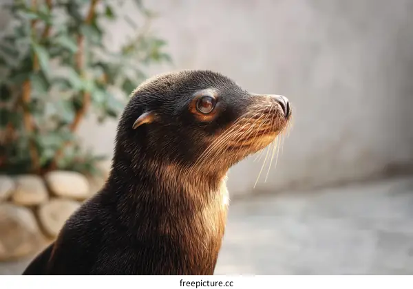 Close-up View of a Seals Head and Facial Features