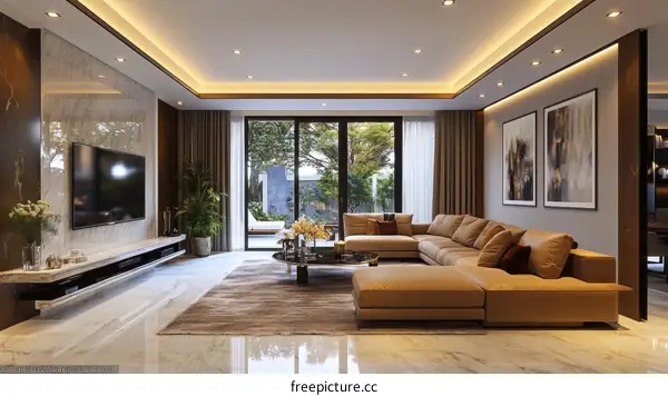 Modern Living Room Interior Design Illustration