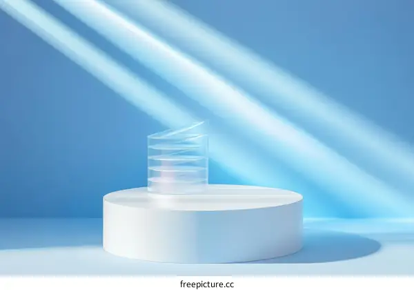 Abstract Light Blue Product Display Stand