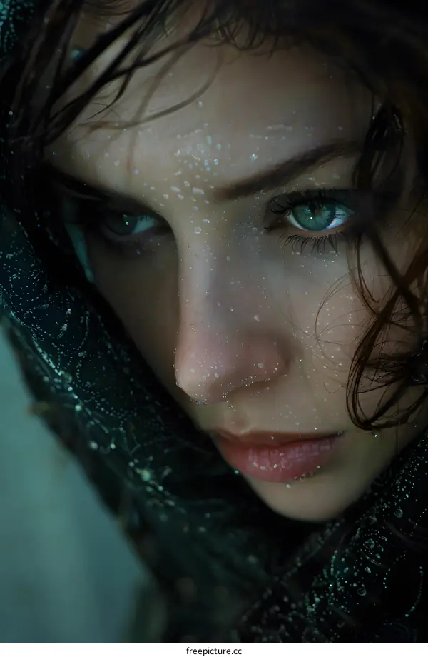 portrait of a beautiful woman with green eyes