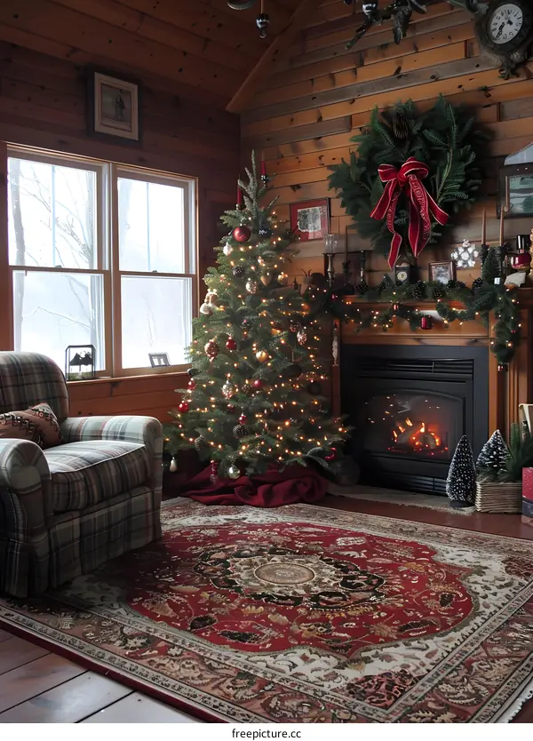 Christmas tree in a living room