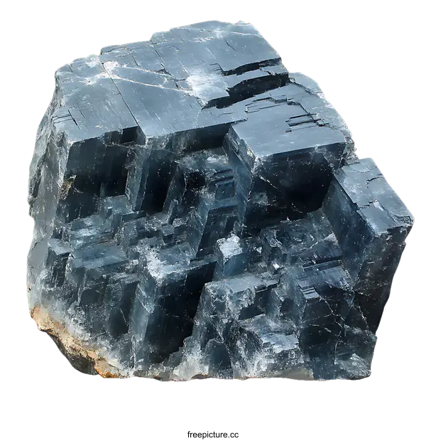 [Transparent Background PNG]Dark Blue Crystal Cluster Specimen