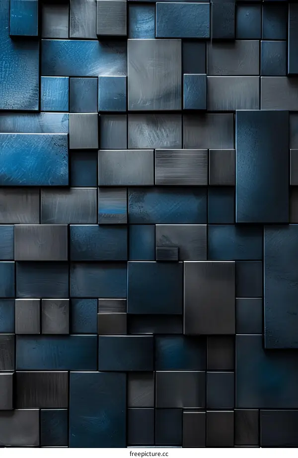 Blue and gray 3D blocks background