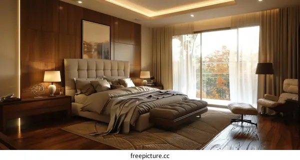 Modern Bedroom Interior Design Illustration