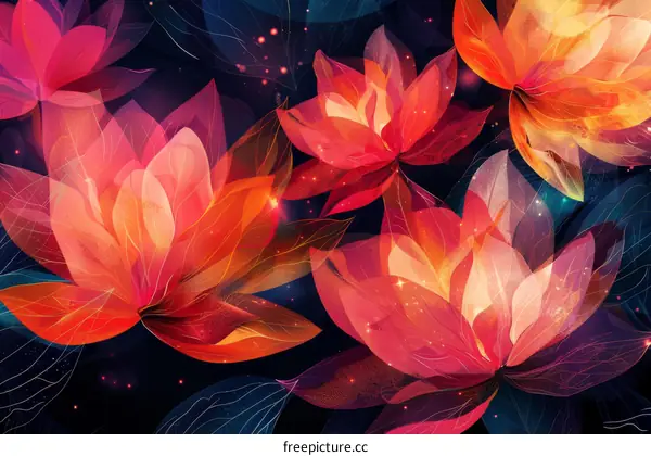 Blossoming Red Flowers