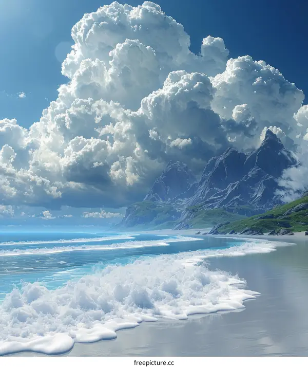 Coastal Scenery with Dramatic Clouds
