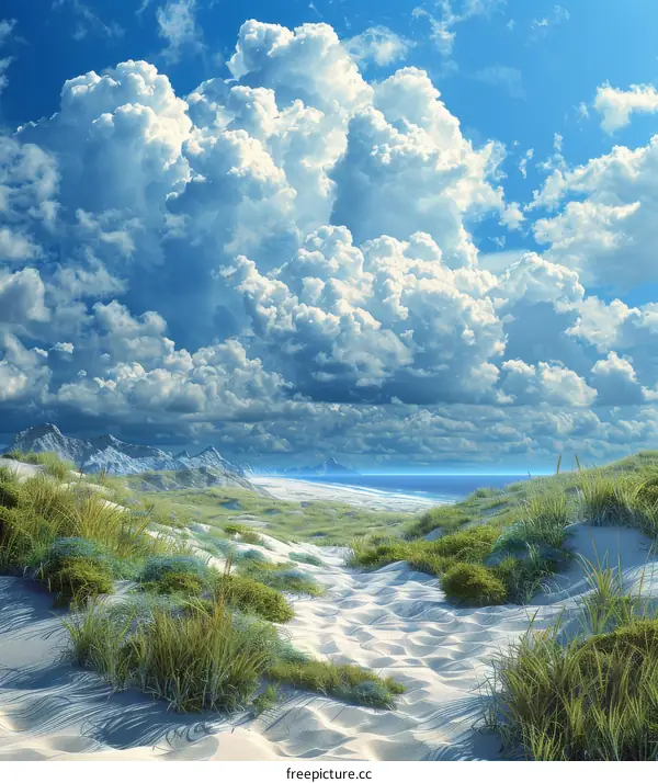 Stunning Cloudscape Over Sandy Dunes