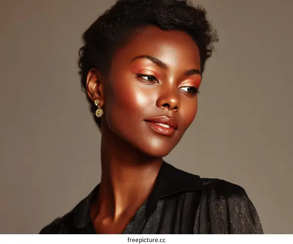 African Woman with Fashionable Makeup