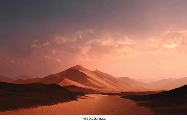 Desert Landscape at Sunrise