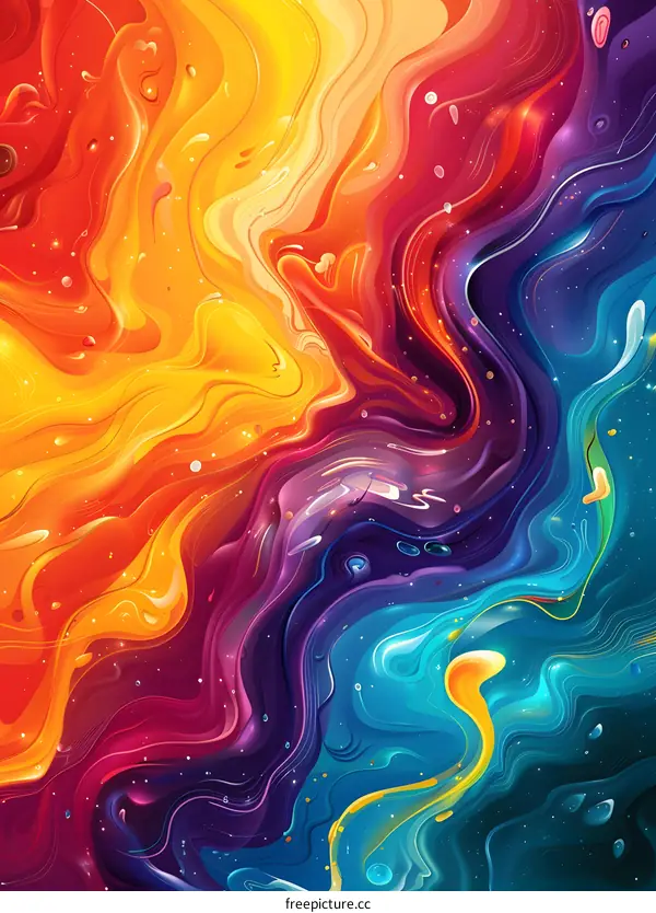 Colorful liquid is flowing