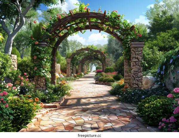 A beautiful garden path