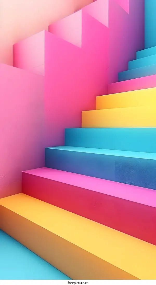Abstract Colorful Stairs Background