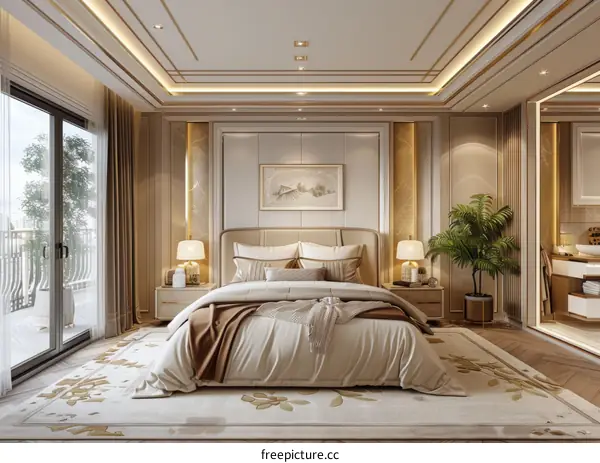 Luxury Beige Bedroom Interior Design