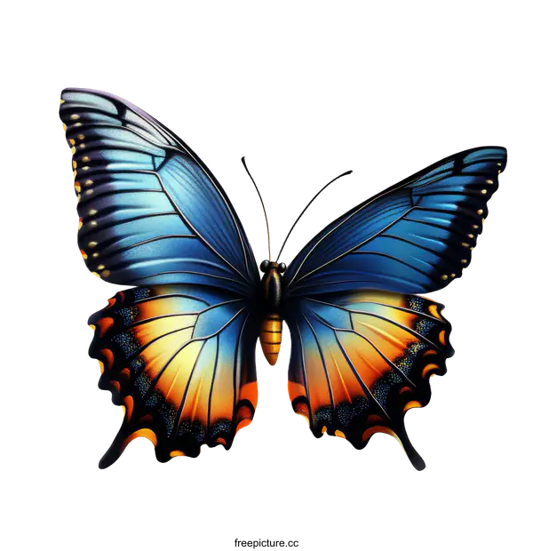 [Transparent Background PNG]Beautiful Colorful Butterfly Illustration