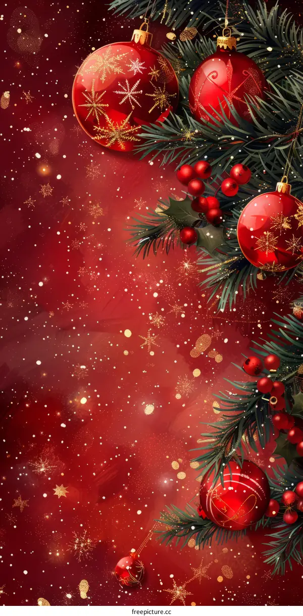 Red Christmas Ornament Background