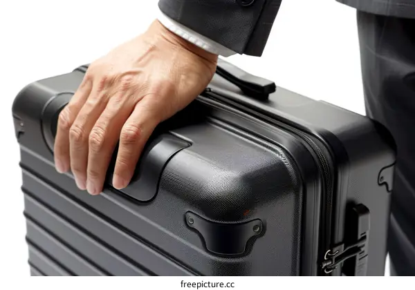 Businessman with luggage in hand