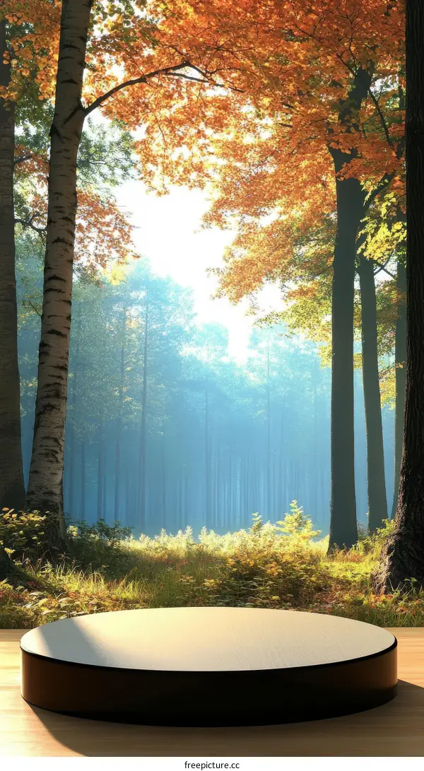 Autumn Forest Scene Product Display