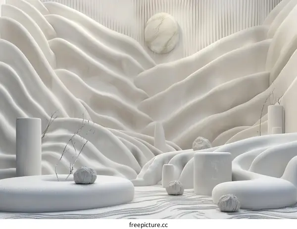 Minimal White Relief Art