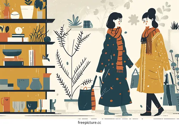 Two Women Shopping For Home Decor