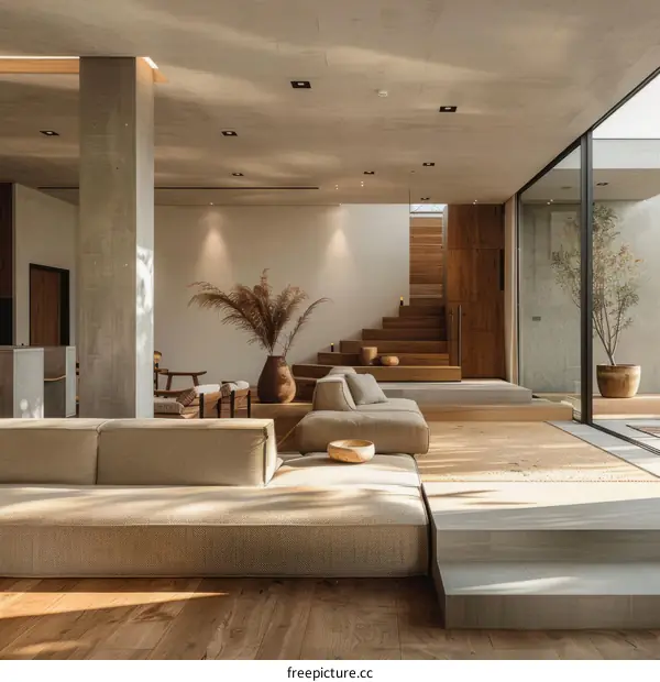 Modern minimalist Japanese house interior design