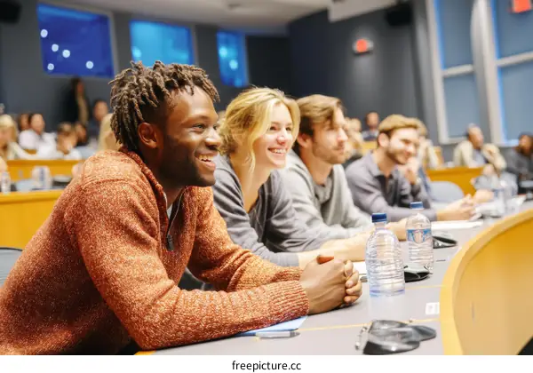 Attentive Students in a University Lecture Hall