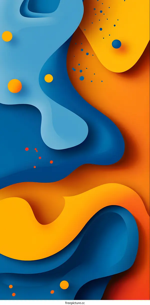 Abstract Background with Colorful Paper Cutout Shapes