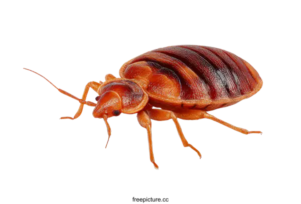 [Transparent Background PNG]Close-up of a Bed Bug on White Background