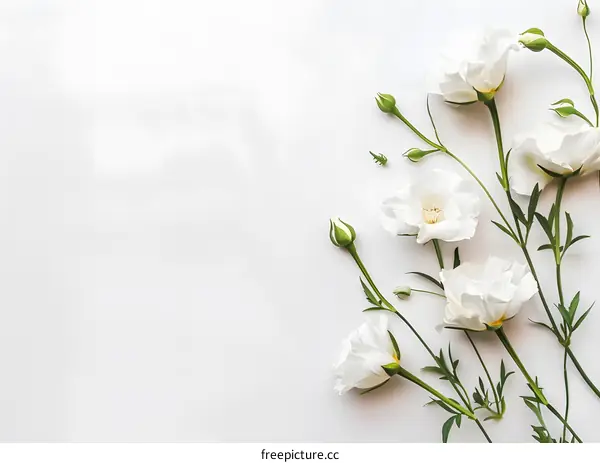 White Flowers on White Background Floral Photography